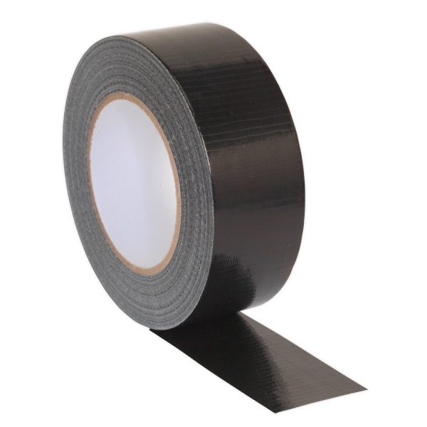 Sealey DTB Duct Tape 48mm x 50m Black Moisture Resistant Seal