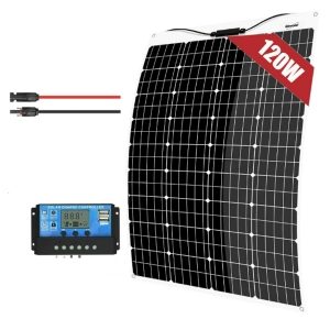 BASP120A 120 Watts 12V Flexible Monocrystalline Solar Panel Kit