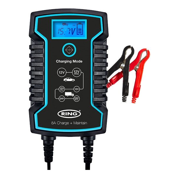 7-Stage 8A Smart Charger and Battery Maintainer For 12V or 24V Batteries