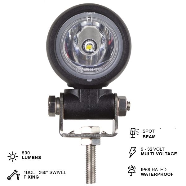 Guardian Automotive WL99 1x 10W Round Compact Cree LED Spot Work Lamp 800 Lumens